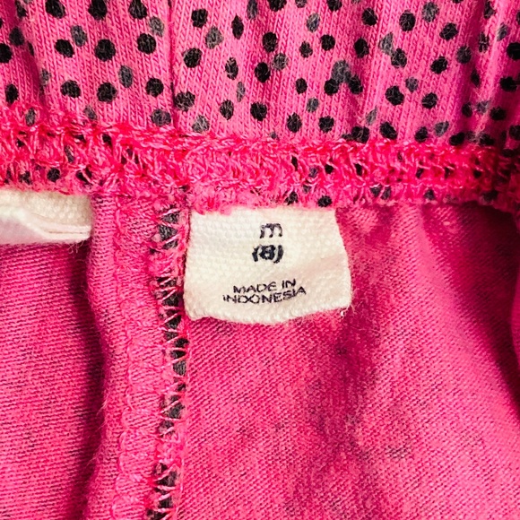 Gap Girl M 8 Pink and Gray Dotted Striped Leggings - Picture 9 of 12